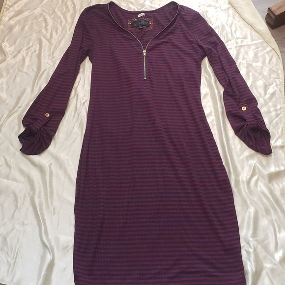 Sweet Wanderer Purple Striped Dress - Picture 1 of 3